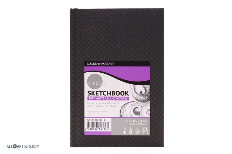  Daler Rowney Hardbound Sketchbook, Extra White, 4 x 6