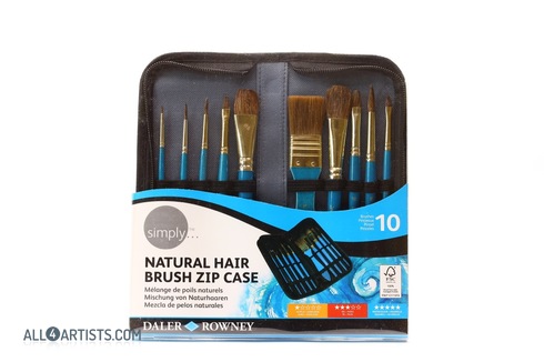Simply natural hair brush zip case Watercolour