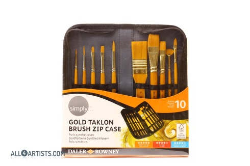 Simply gold taklon brush zip case Acrylic